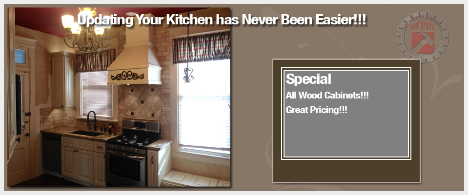 Vintage Cabinet with Custom Hood Golden Crystal Granite Top