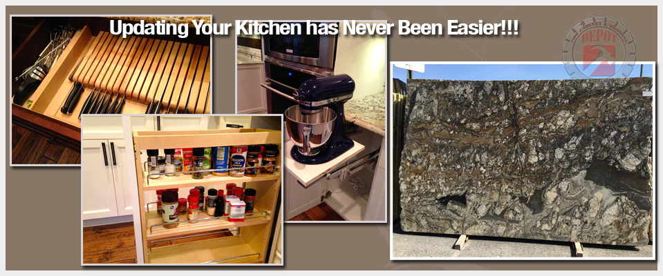 Appliance lift, Knife Divider, and Spice Rack