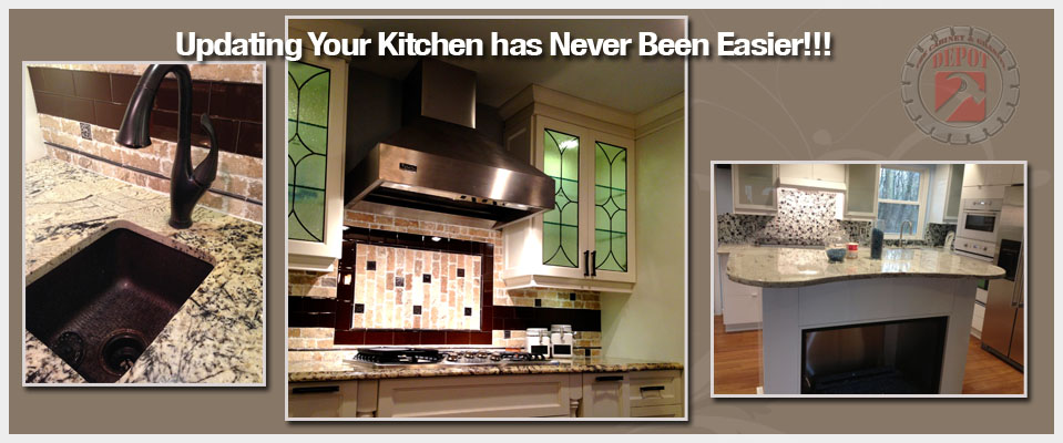 Copper Sink, Vicking Hood, Peanut Shaped Island Top in River White Granite Top